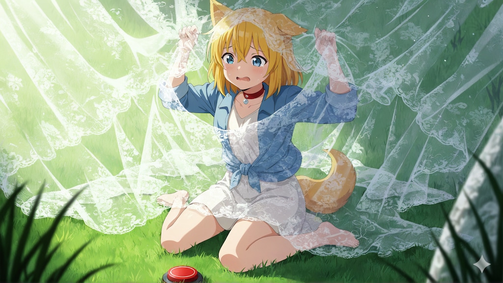 地面に何やら怪しくも魅惑的な赤いボタンが埋め込まれておりそんなものを目にして好奇心に抗えるはずもなくついつい指先でぽちりと押してしまったその刹那天…