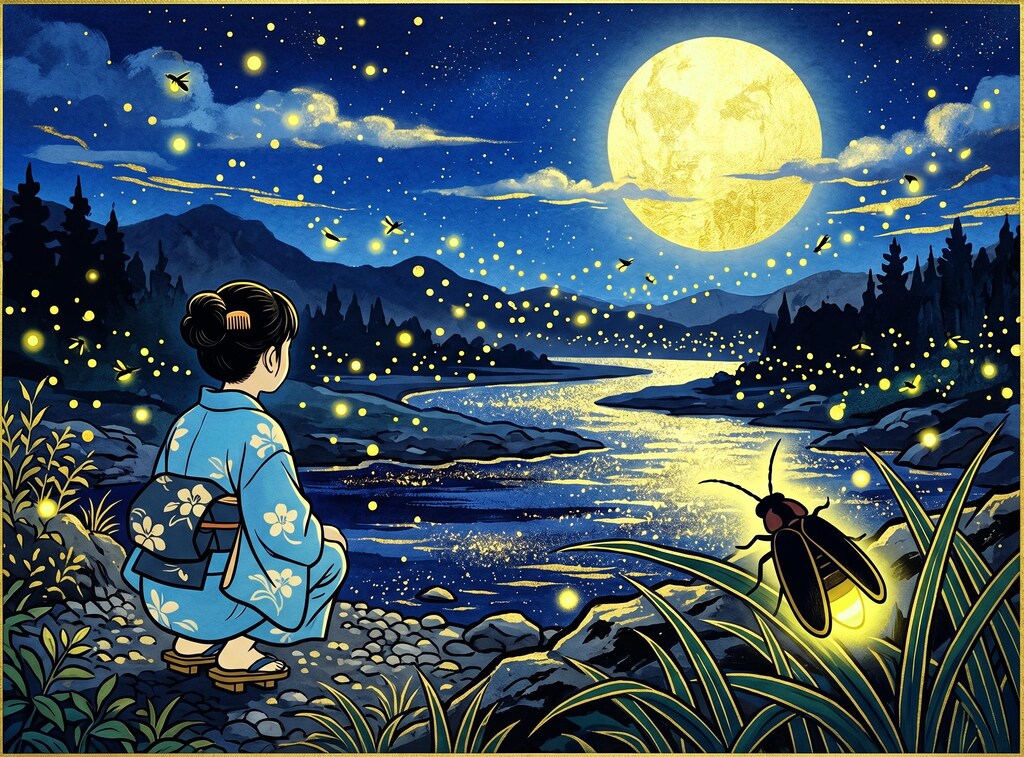 川の畔