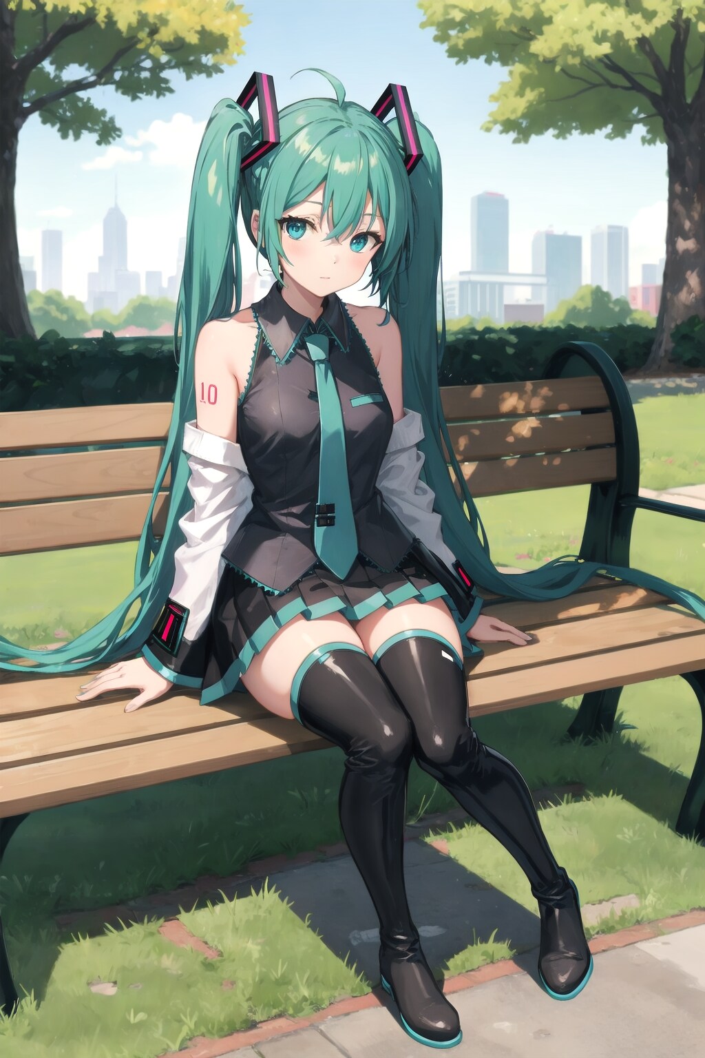 公園のベンチ | の人気AIイラスト・グラビア