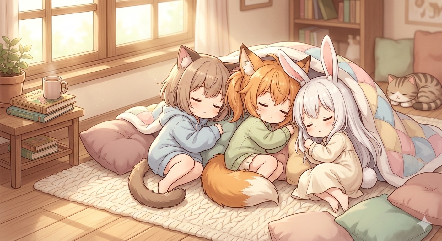 お昼寝中 | の人気AIイラスト・グラビア