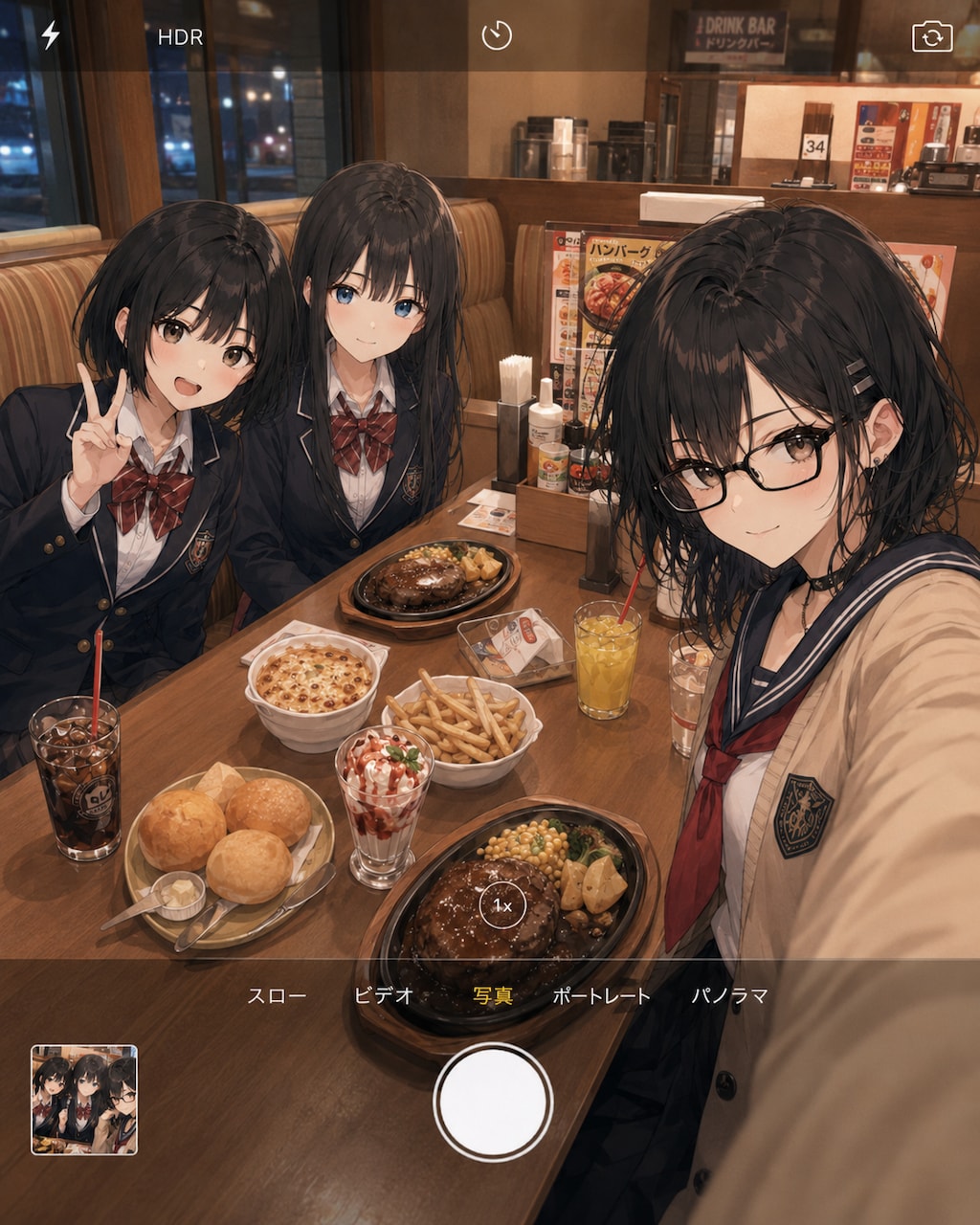 21時辺りのファミレス