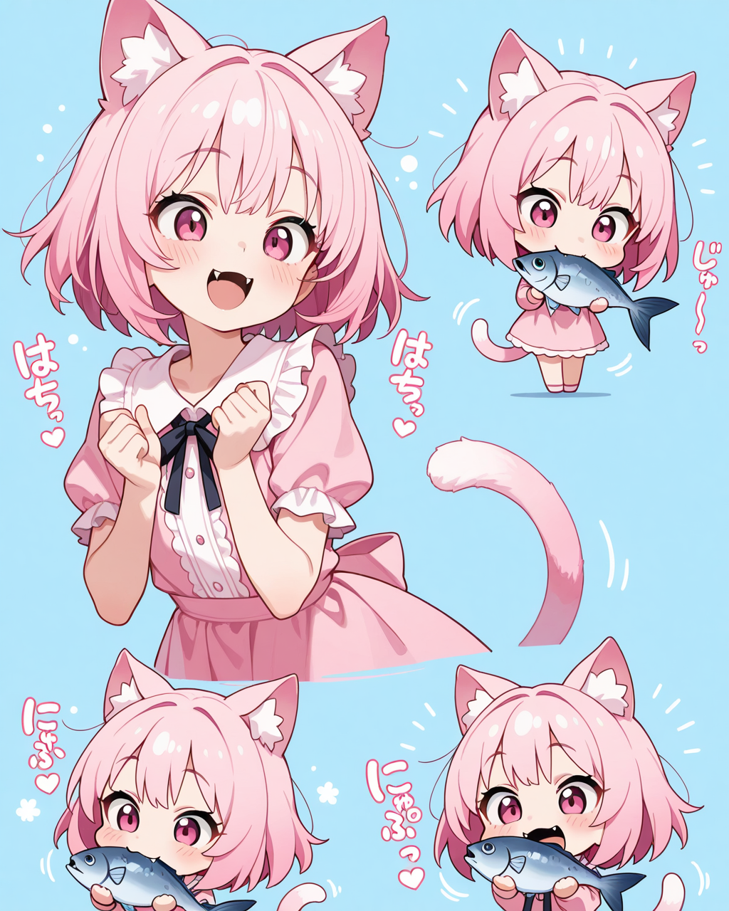 うちのケモミミちゃん達のお食事♡