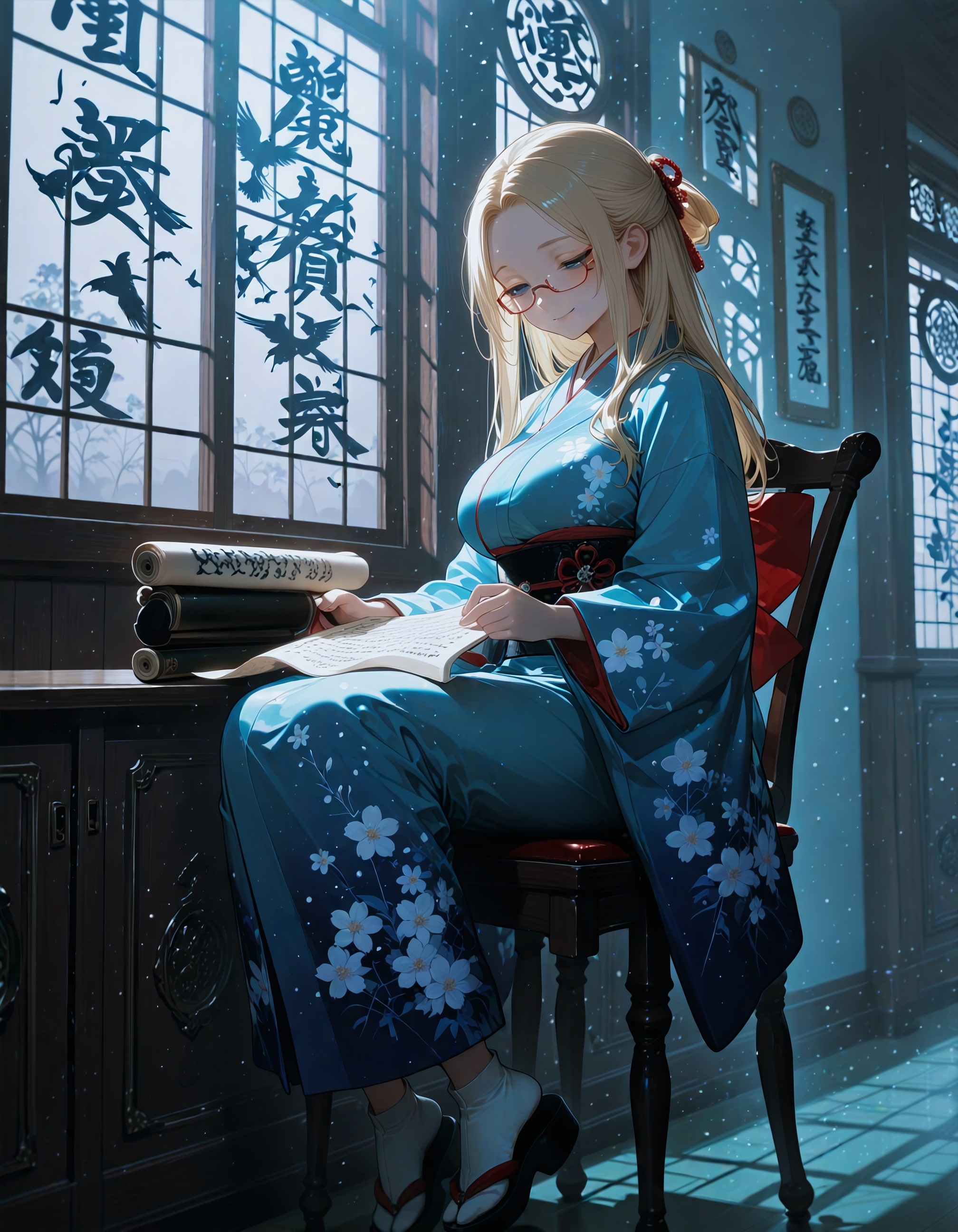 巻物が置いてある図書… 図書館… えーとぶん、くら… | の人気AIイラスト・グラビア