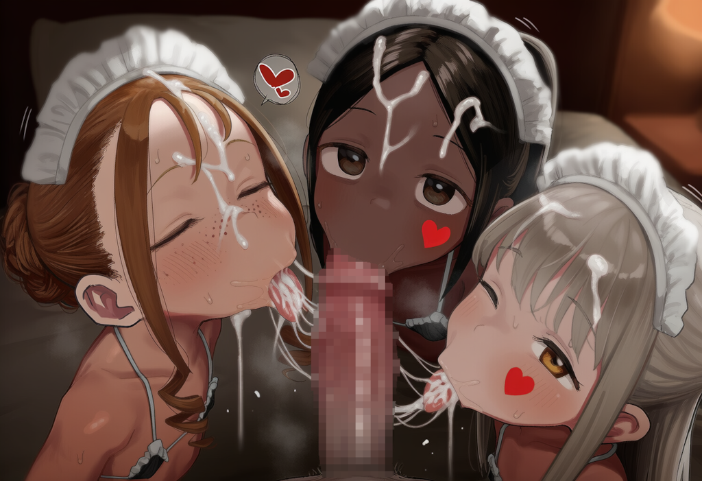 メイドちゃんと精液だらだらフェラ