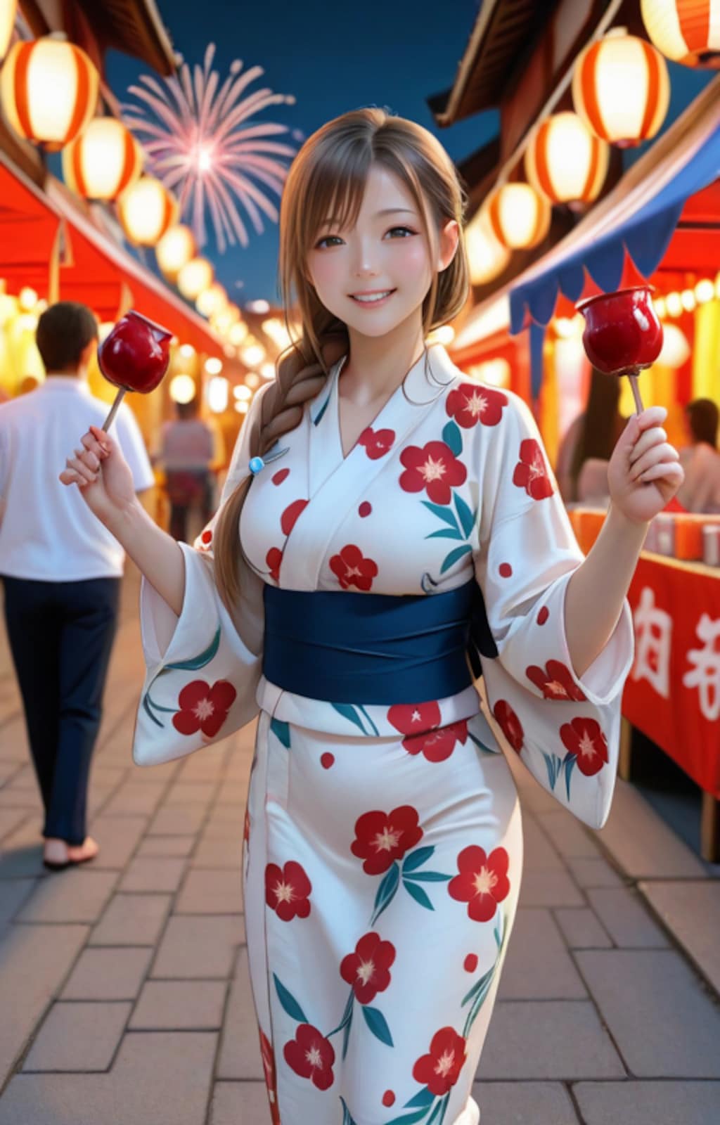 夏祭りの夜（りんご飴）