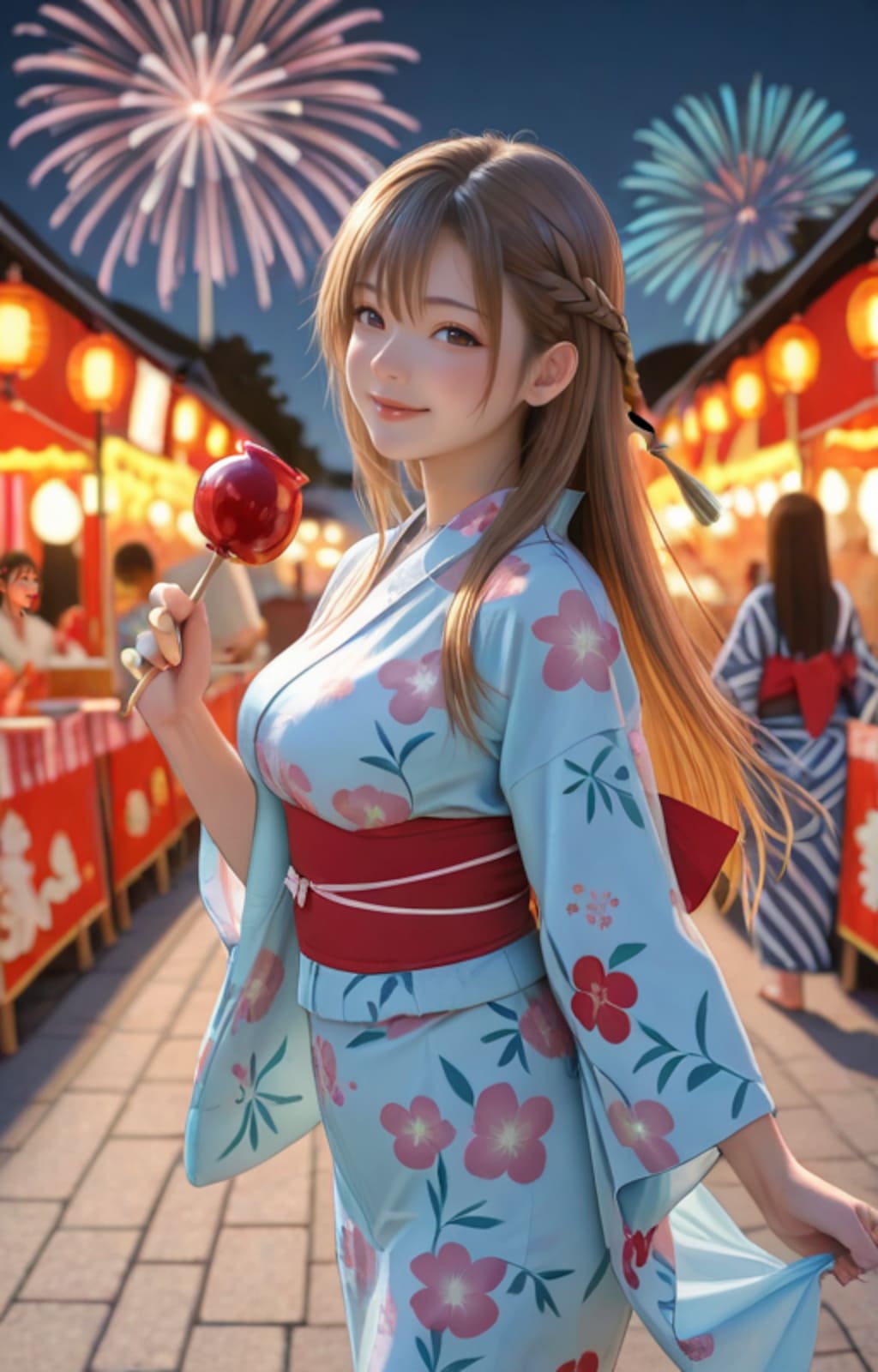 夏祭りの夜（りんご飴）