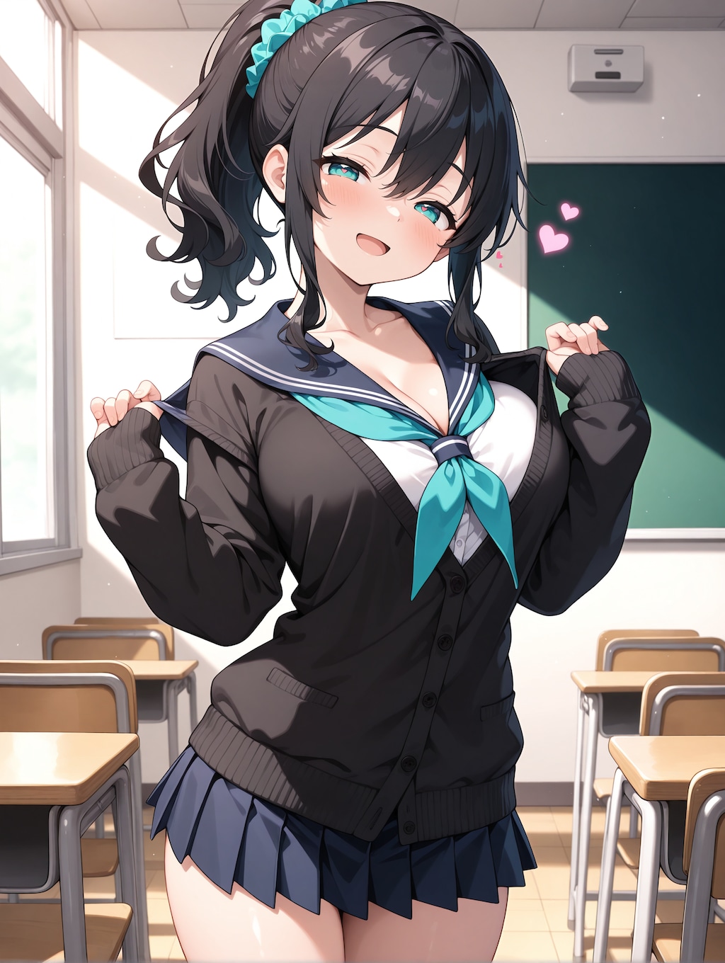 黒カーディガン