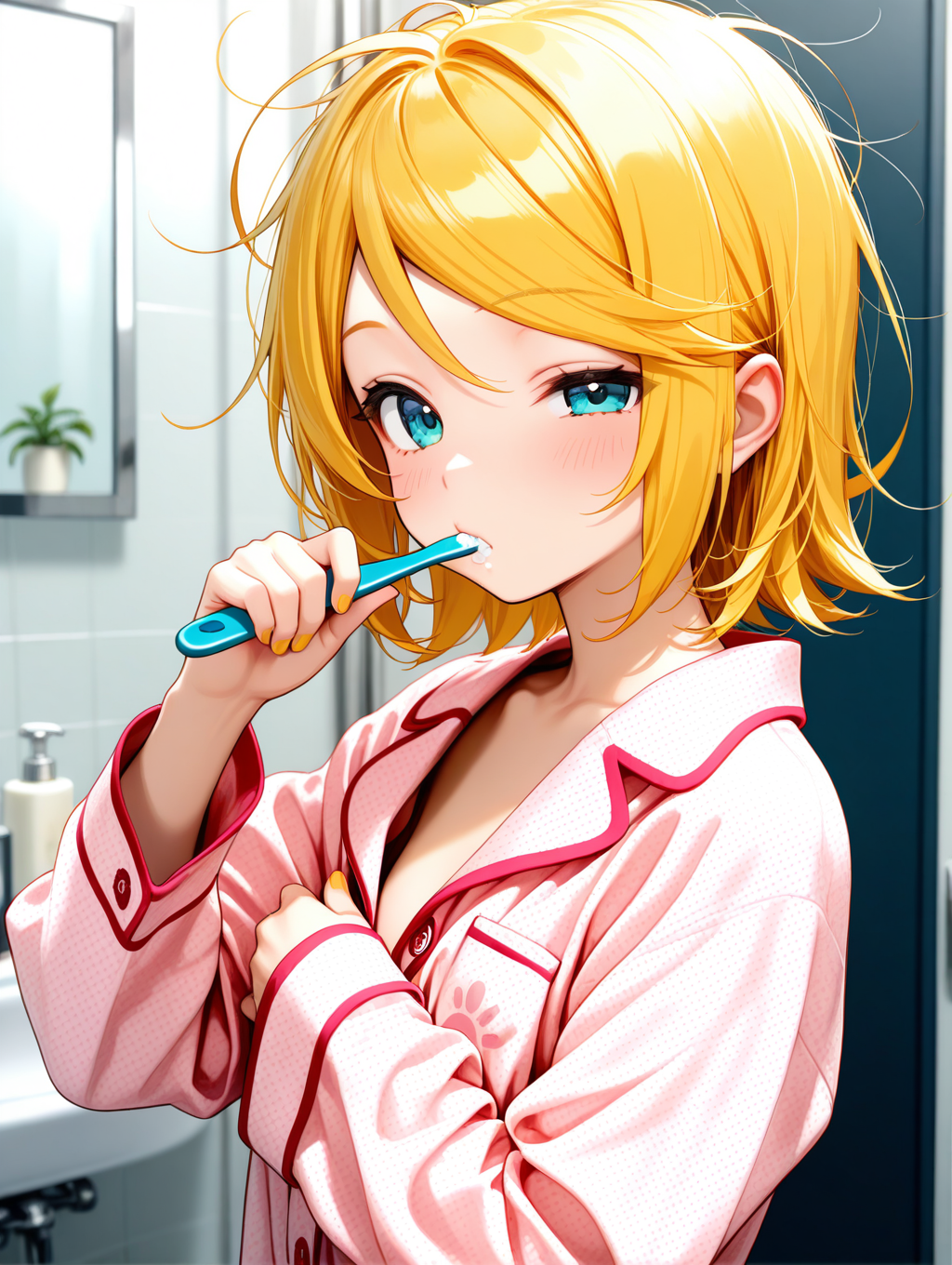 ねむねむ歯みがきリンちゃん | の人気AIイラスト・グラビア