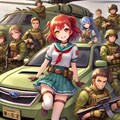 ラブライブキャラとスバルレガシィアウトバック軍用車 3枚目