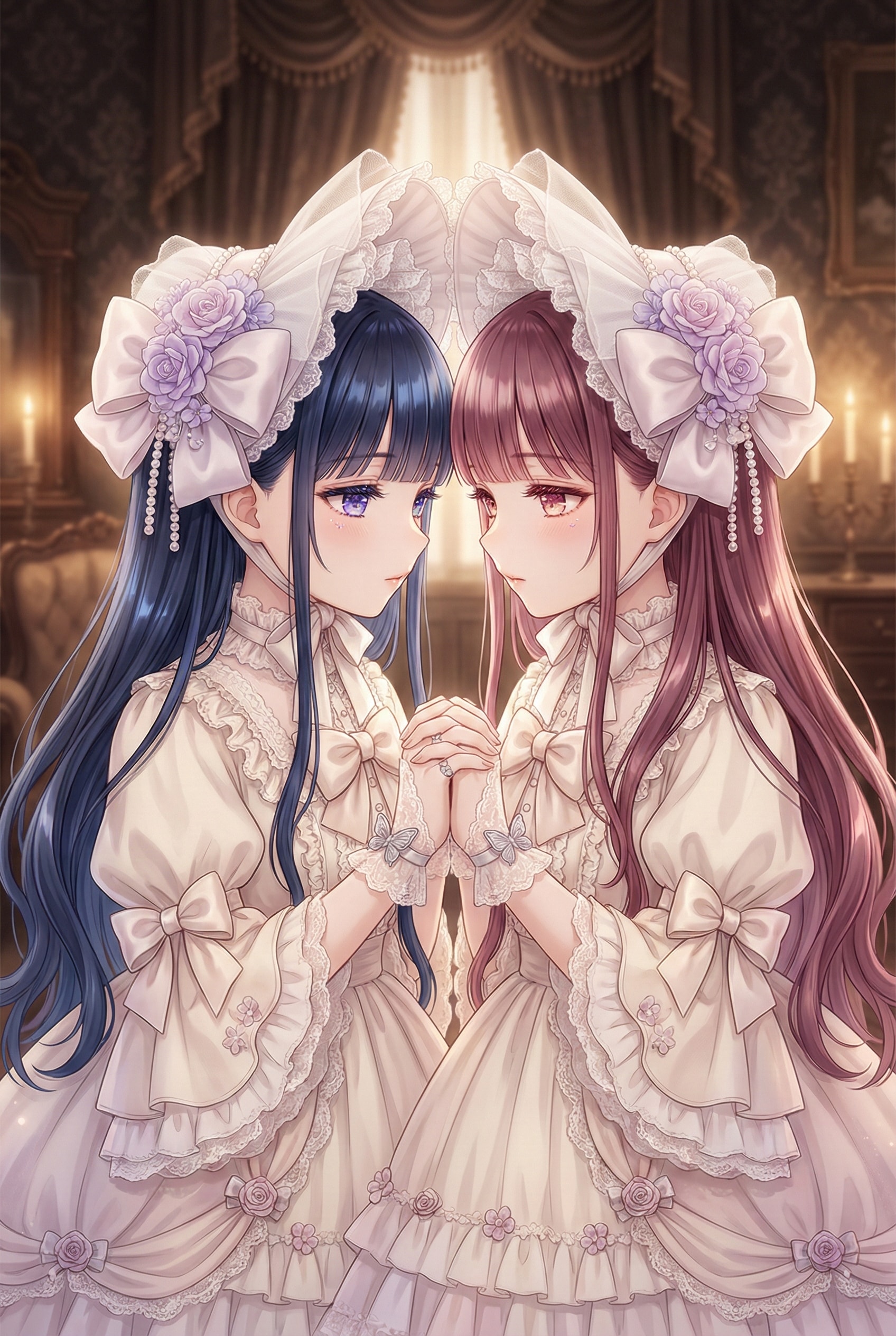 涙光の薔薇姉妹 ～儚き絆の調べ～ | の人気AIイラスト・グラビア