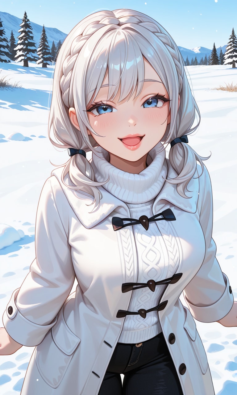 白いコートを着た女の子・雫 | の人気AIイラスト・グラビア