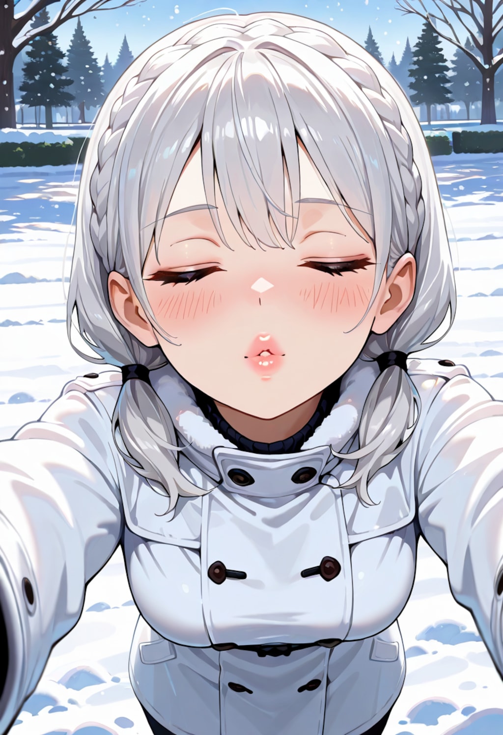 白いコートを着た女の子・雫