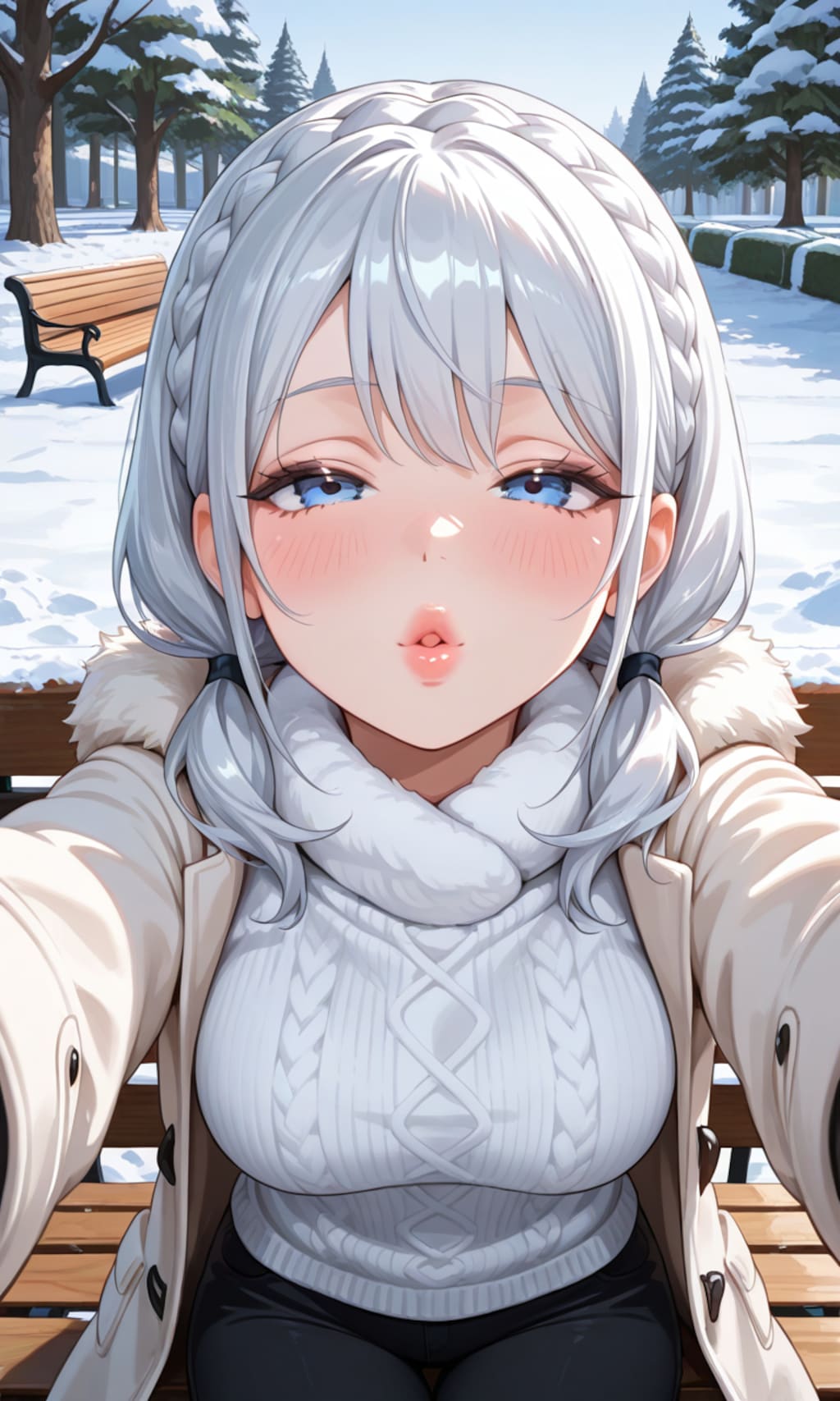 白いコートを着た女の子・雫