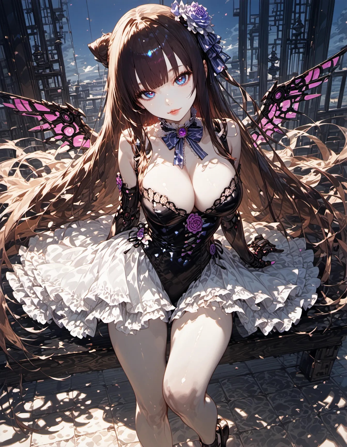 Gothic Fairy on a Rooftop | の人気AIイラスト・グラビア