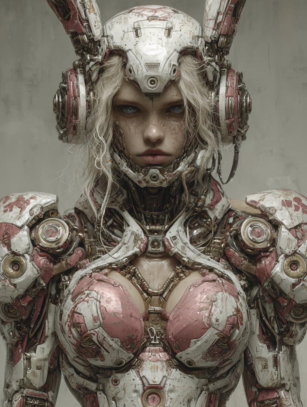 pink bunny cosmic  android girl sci-fi mode  桃色機械化兎耳隊