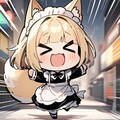 🦊飲食街で気を高めちゃう系おキツネメイドちゃん🦊🍕🍜🍔 4枚目