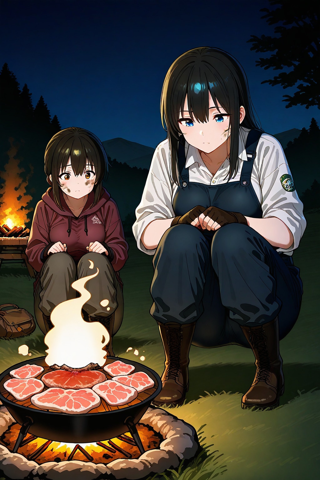 肉が焼ける音だけの夜