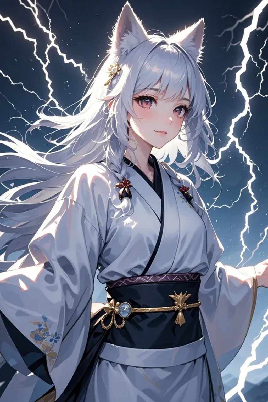 雷を使う白キツネ