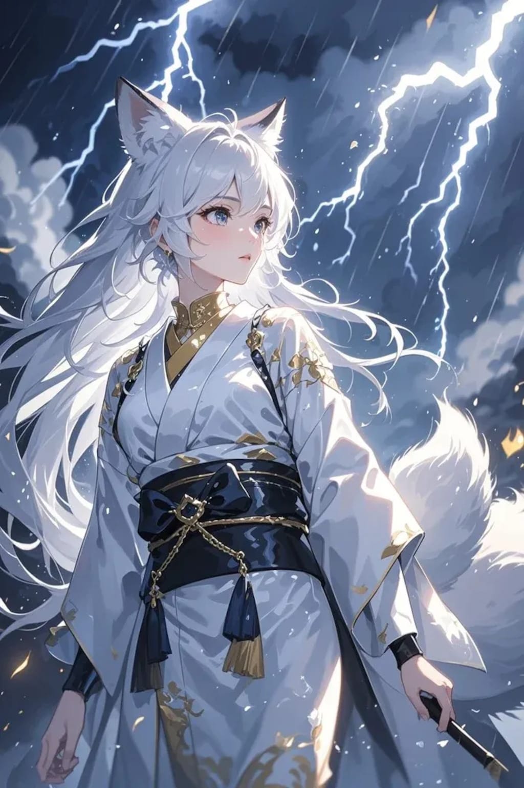 雷を使う白キツネ