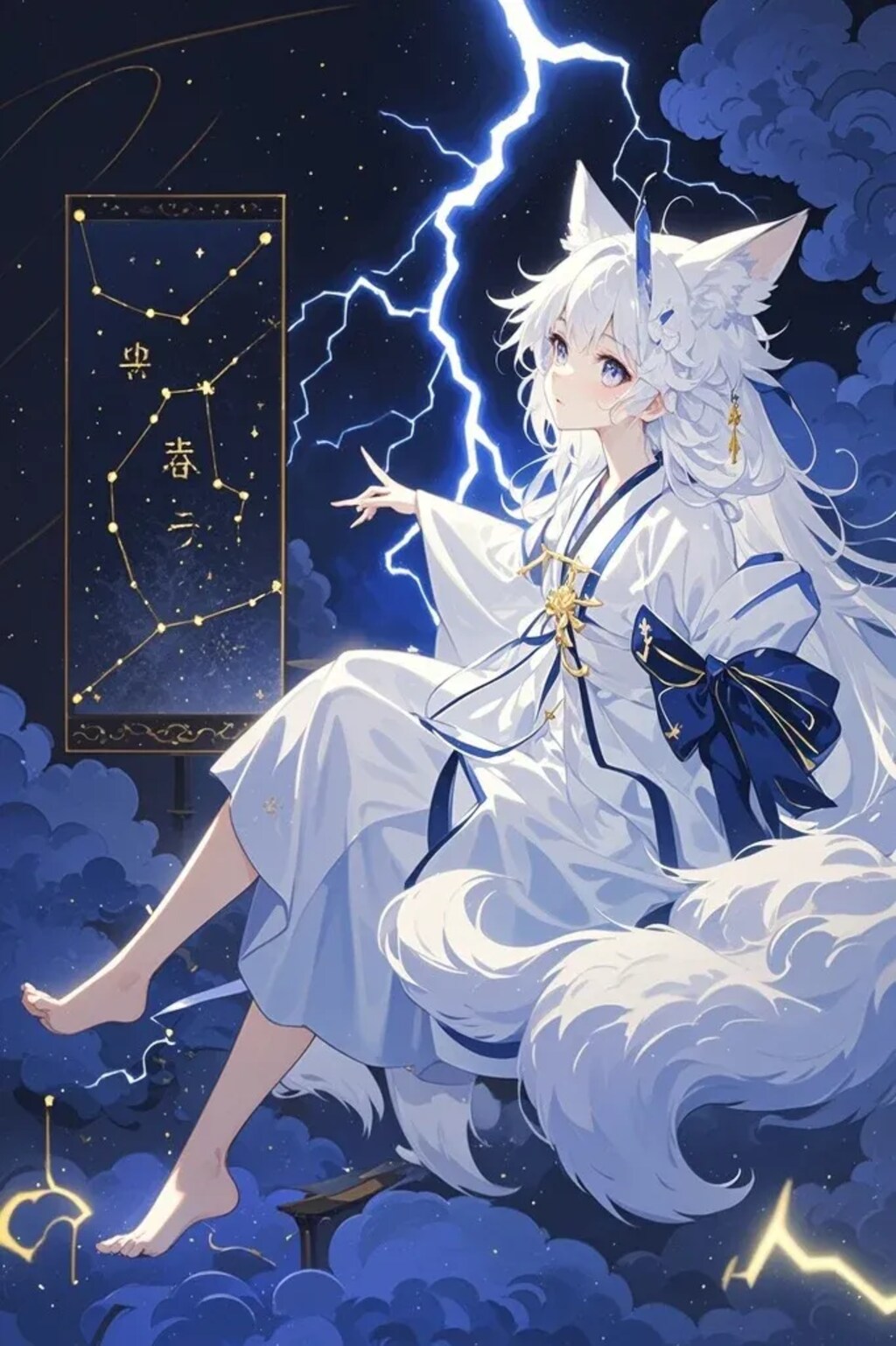 雷を使う白キツネ