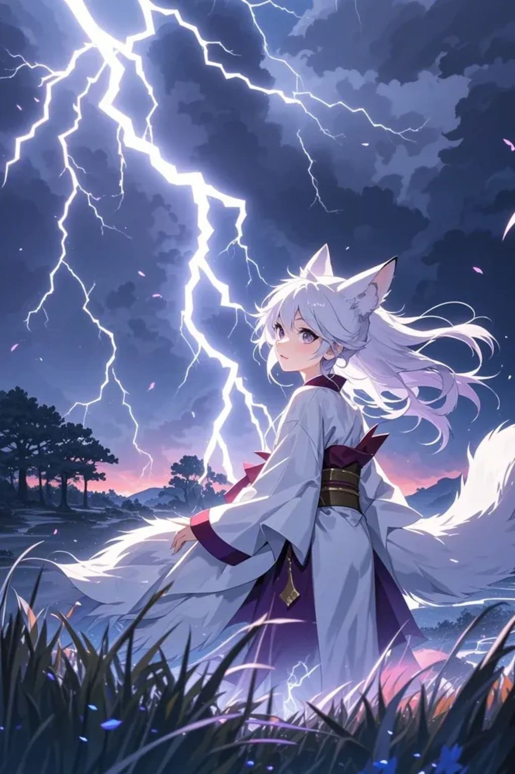 雷を使う白キツネ