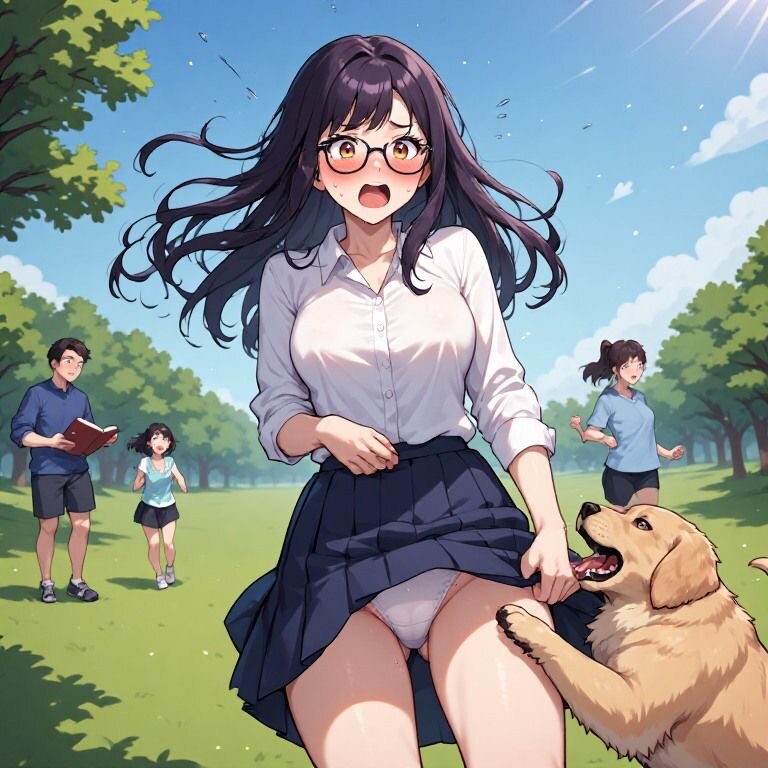 黒髪メガネ ラッキースケベ