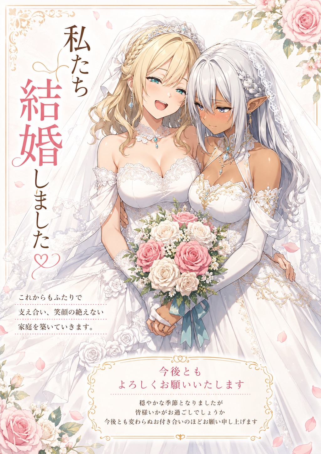 結婚報告ハガキ