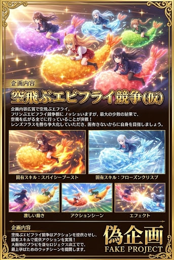 空飛ぶエビフライ競争(仮) | の人気AIイラスト・グラビア