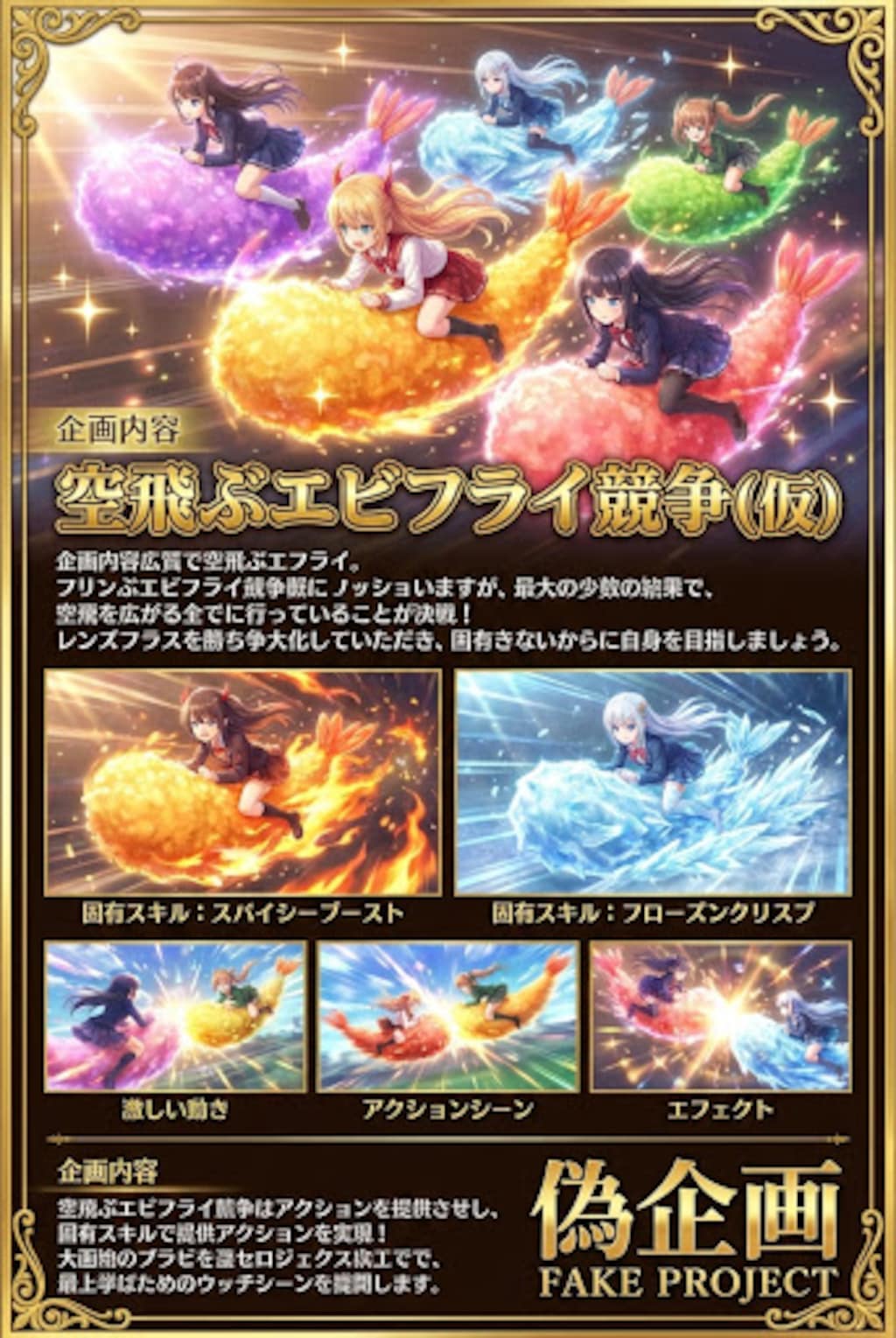 空飛ぶエビフライ競争(仮)