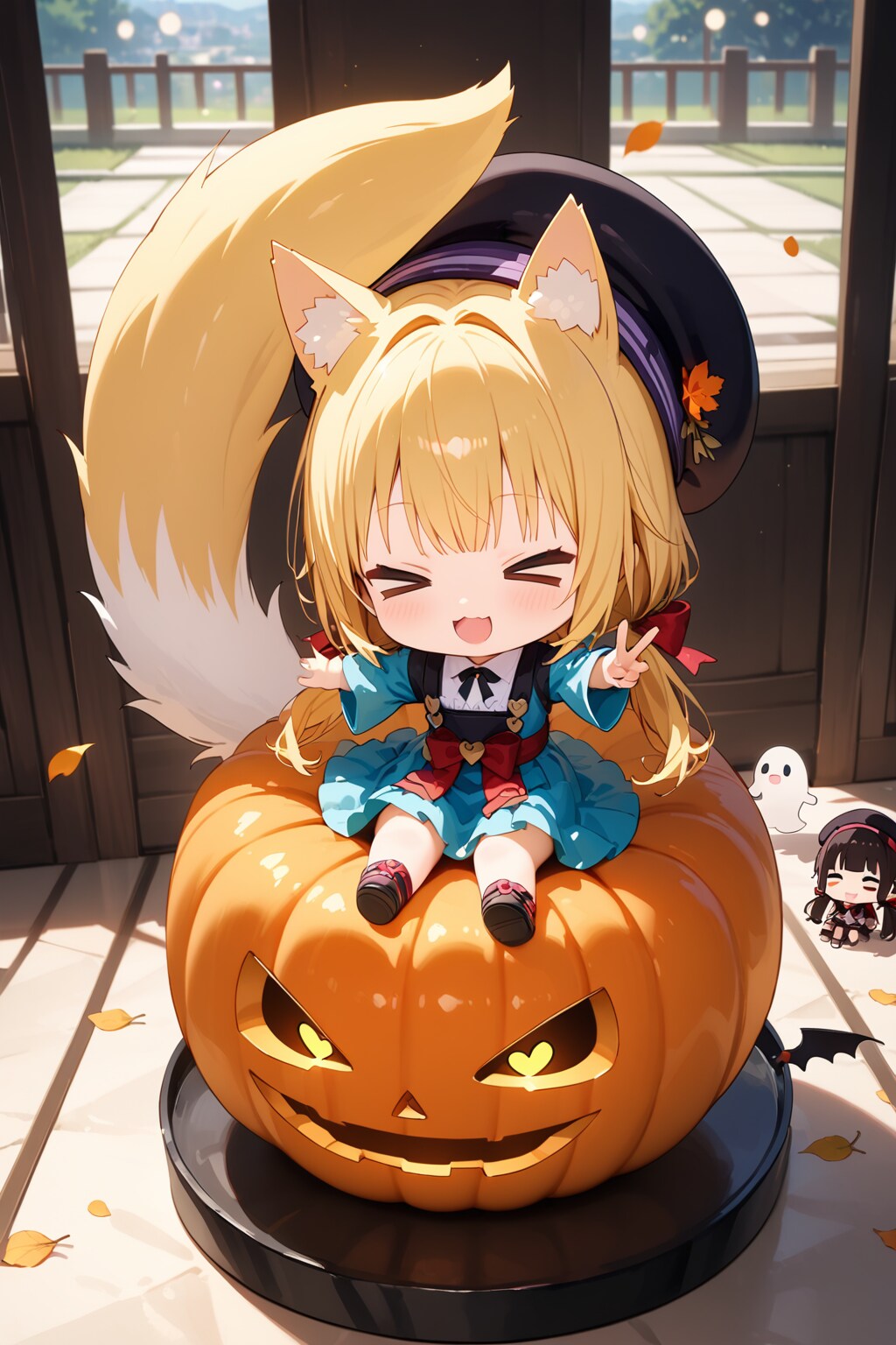 カボチャさんが…！、(♡ワ♡人(♪になってる！。