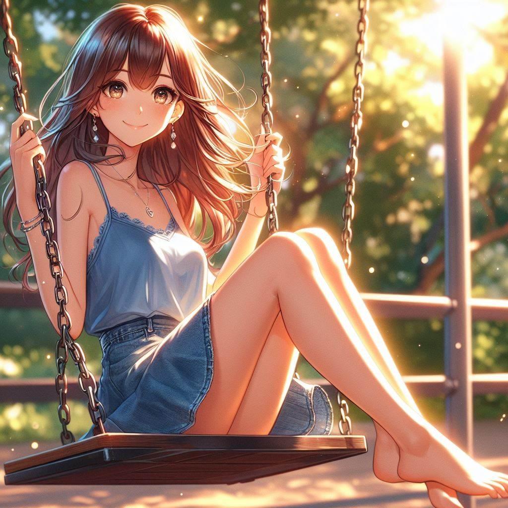 ブランコに乗って・・・