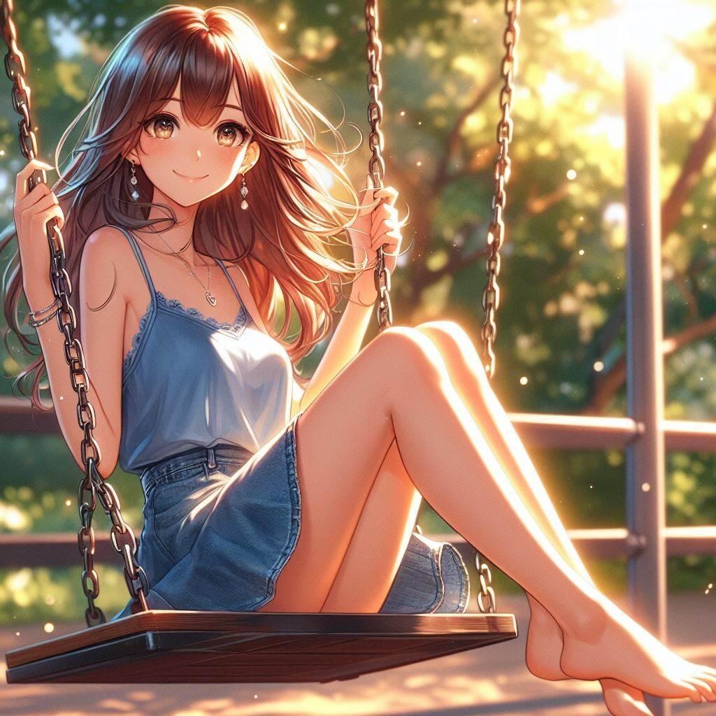 ブランコに乗って・・・