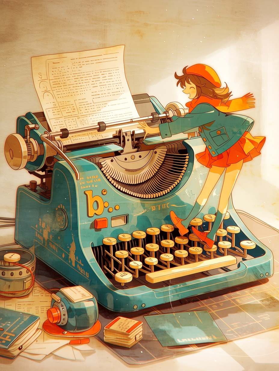 Typewriter Girl | の人気AIイラスト・グラビア