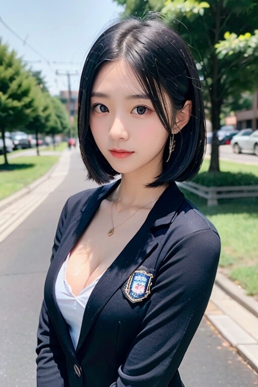 一部青髪ボブ・制服の女の子