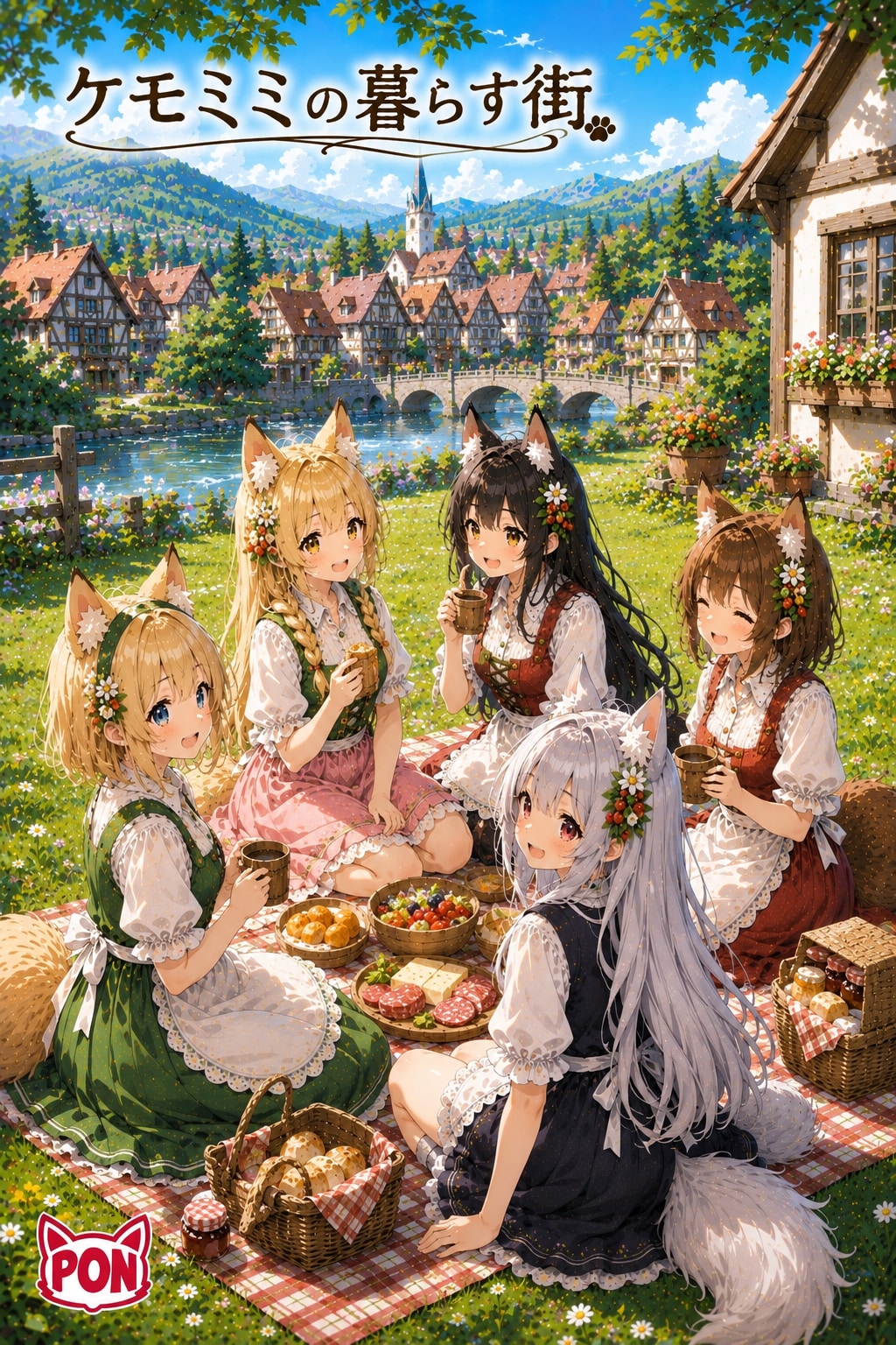 ケモミミの暮らす街 | の人気AIイラスト・グラビア