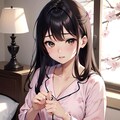 桜柄パジャマ美女 2枚目