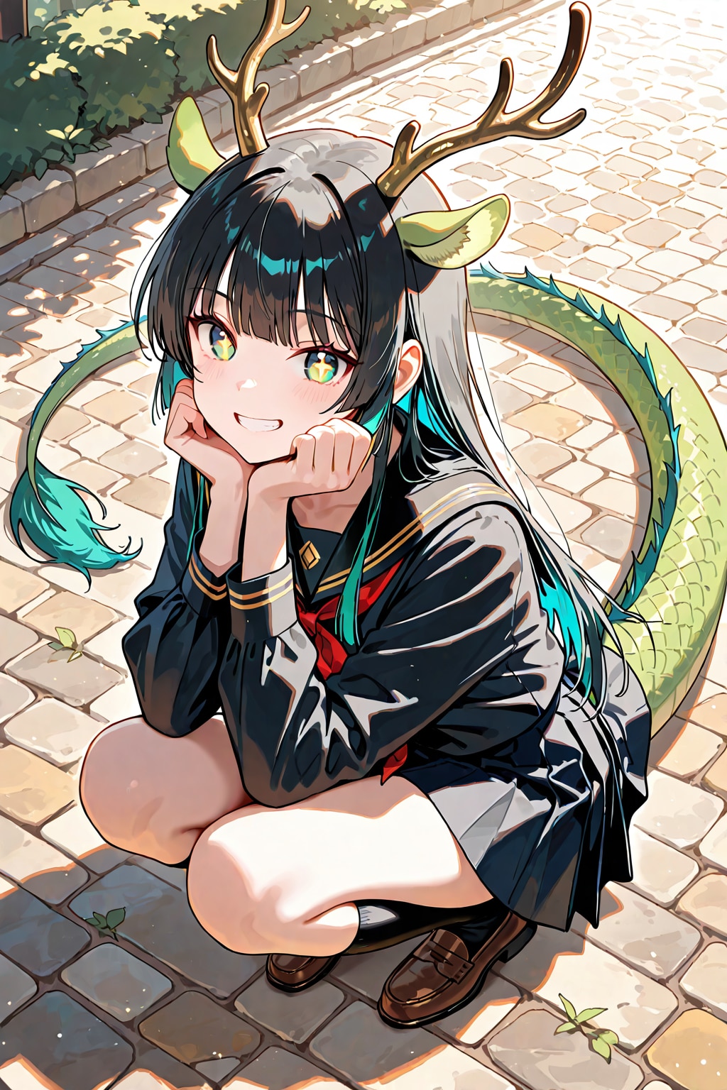 とある街角の黒セーラー龍神