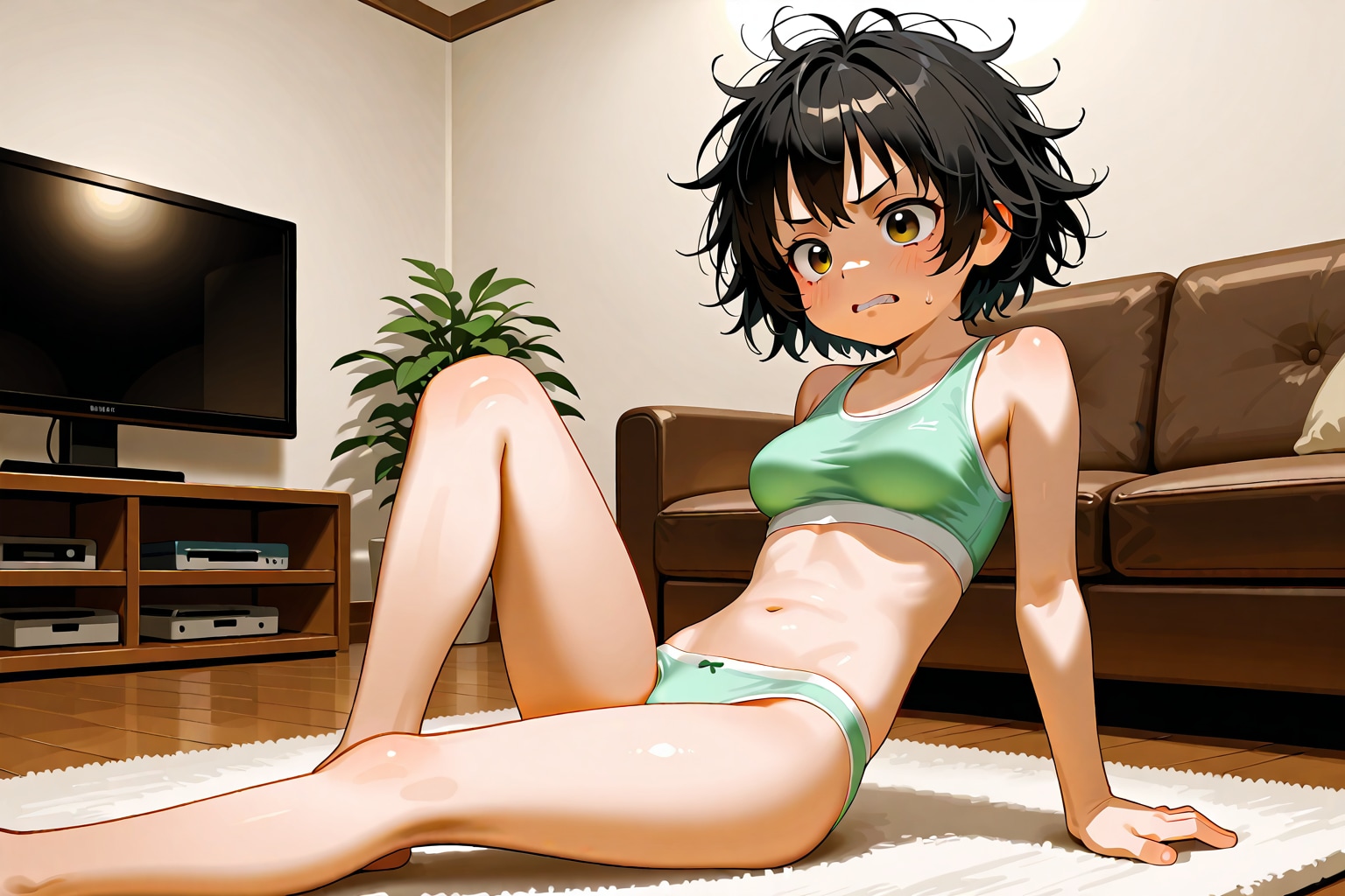 下着姿の婿と嫁