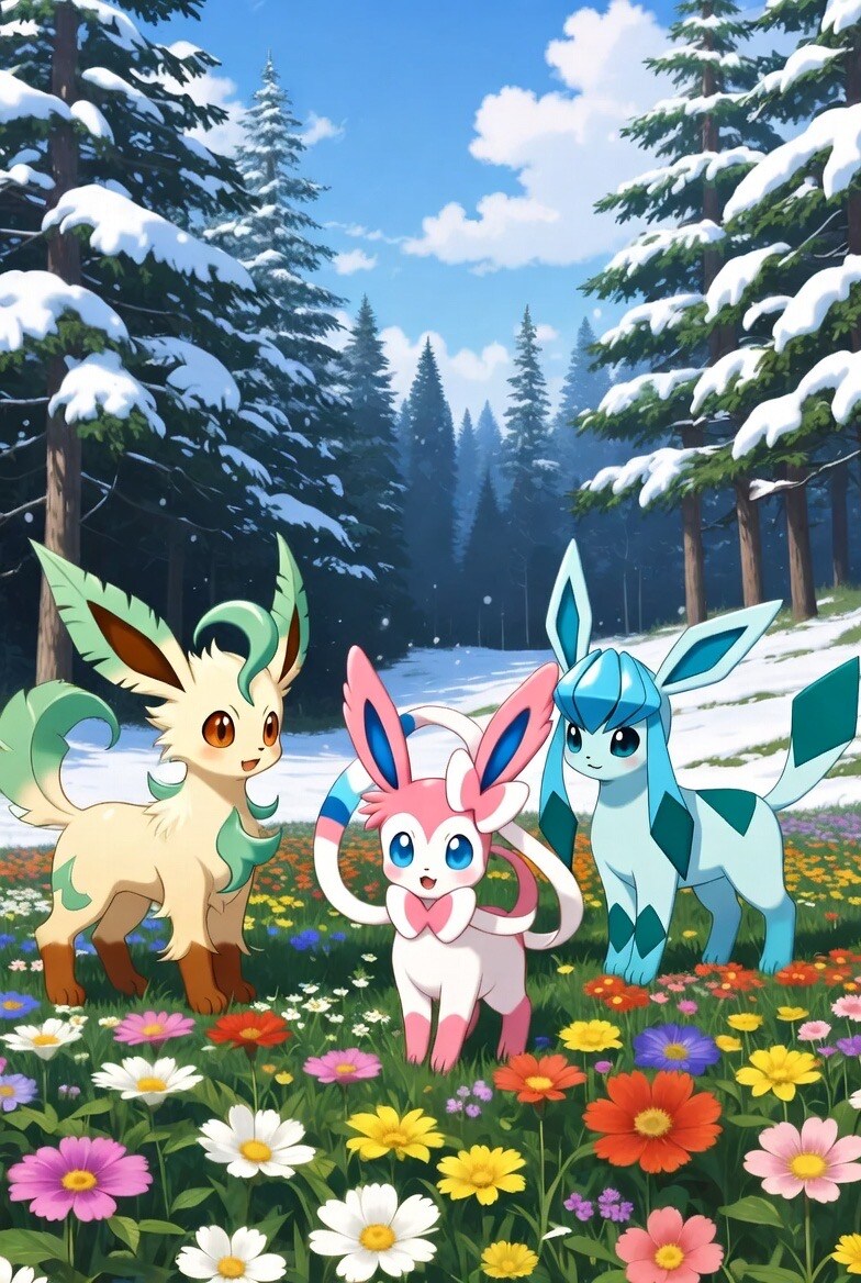 リーフィア&ニンフィア&グレイシア | の人気AIイラスト・グラビア