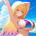 ビキニのお姉さん　虹色ビキニ 2枚目