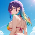 ビキニのお姉さん　虹色ビキニ 5枚目