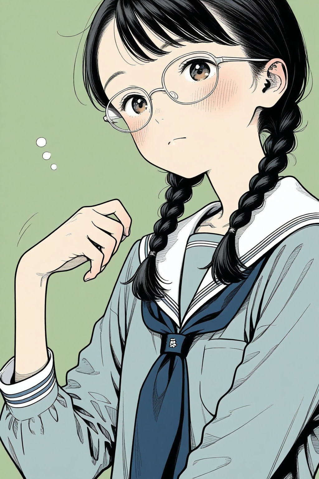 眼鏡三つ編み 15歳少女 | の人気AIイラスト・グラビア