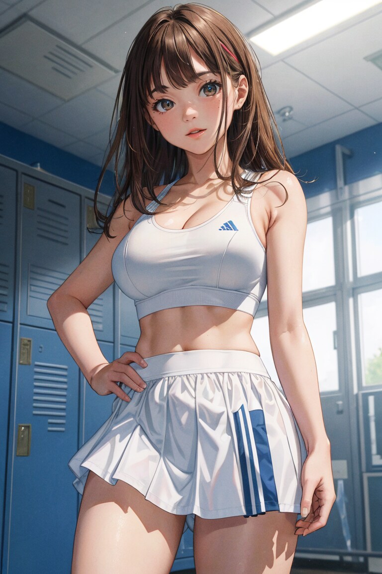 ジムでトレーニングする女性