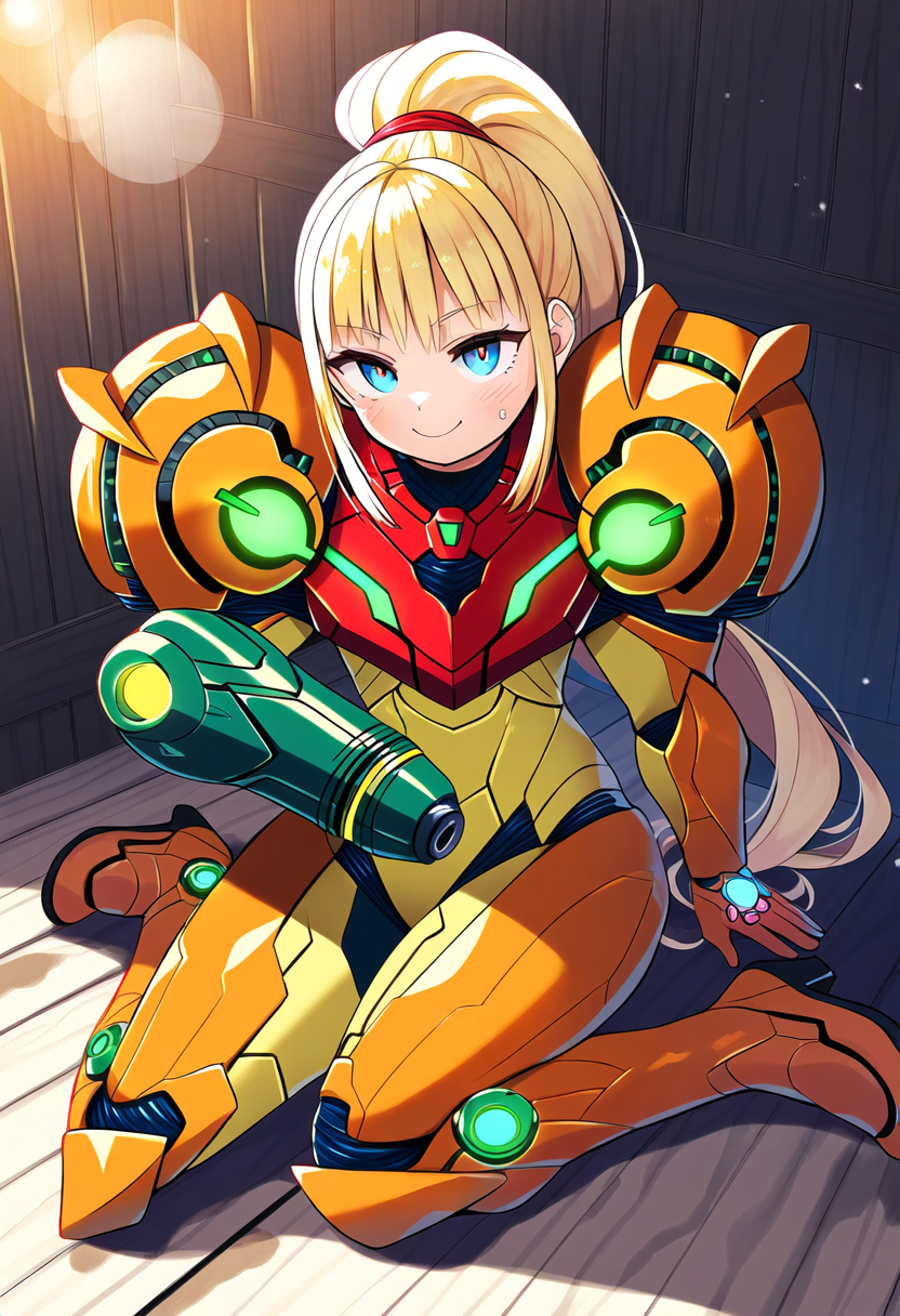 少しずつパワードスーツを脱ぐサムス