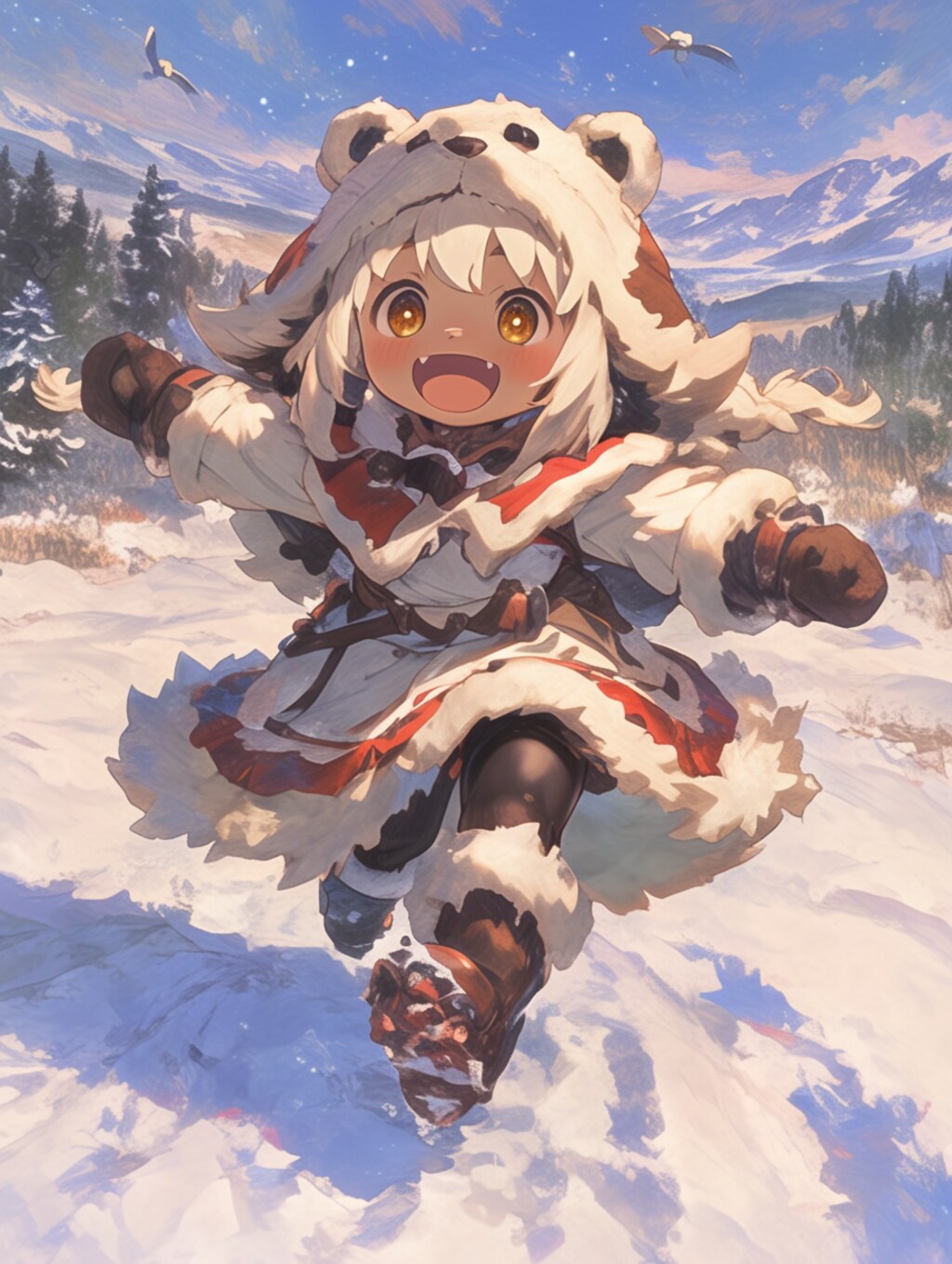 雪原をかける✖︎くま娘🐾