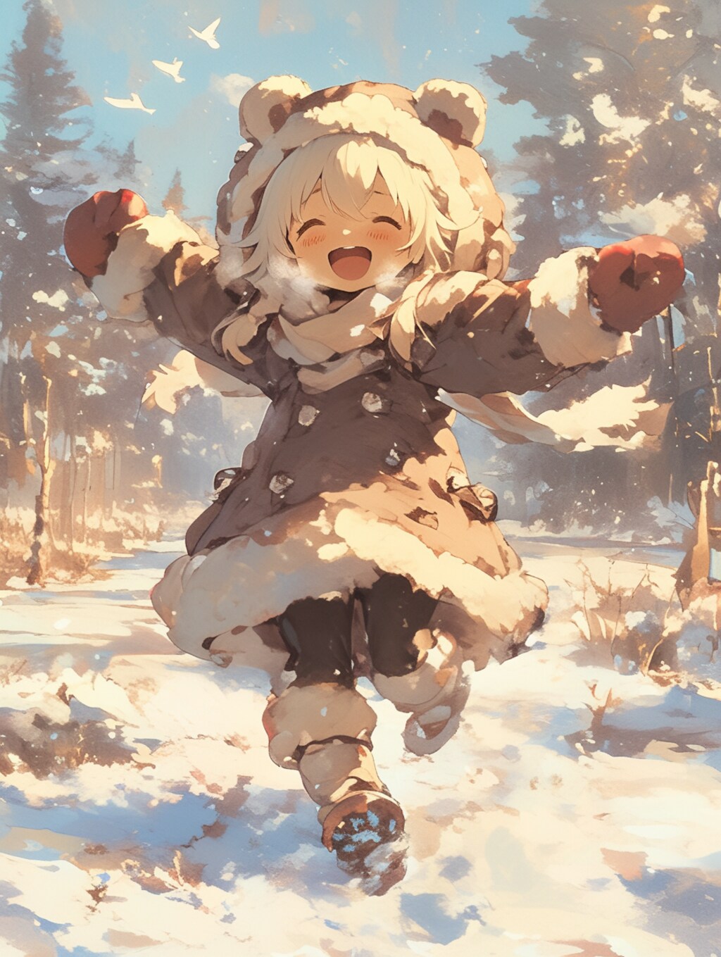 雪原をかける✖︎くま娘🐾