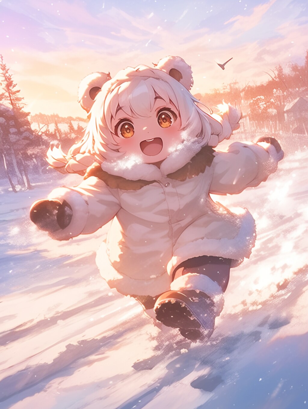 雪原をかける✖︎くま娘🐾