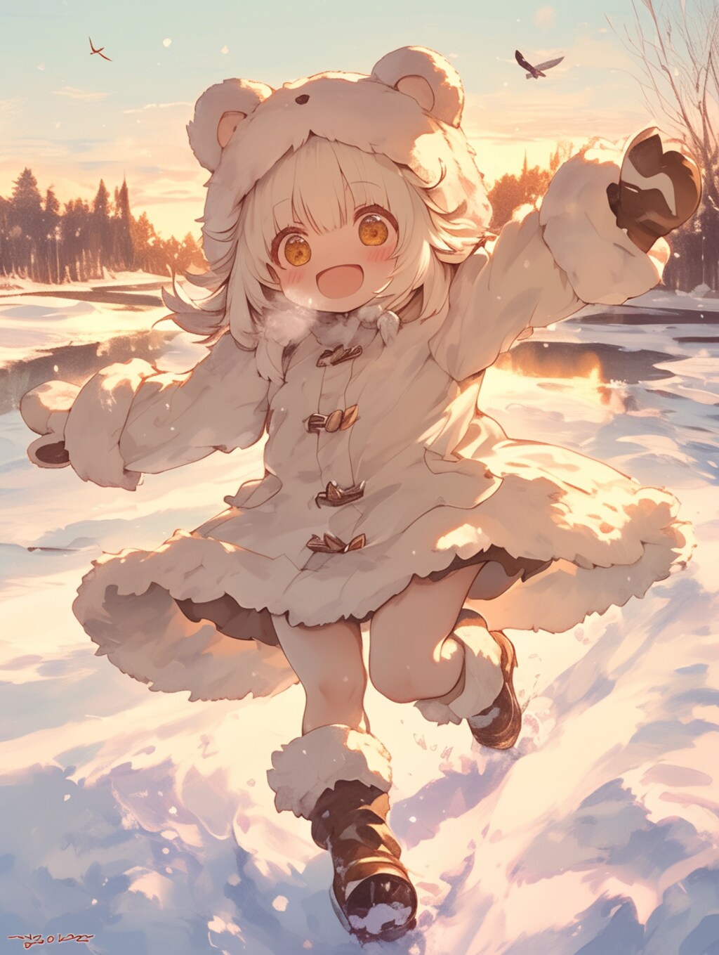 雪原をかける✖︎くま娘🐾