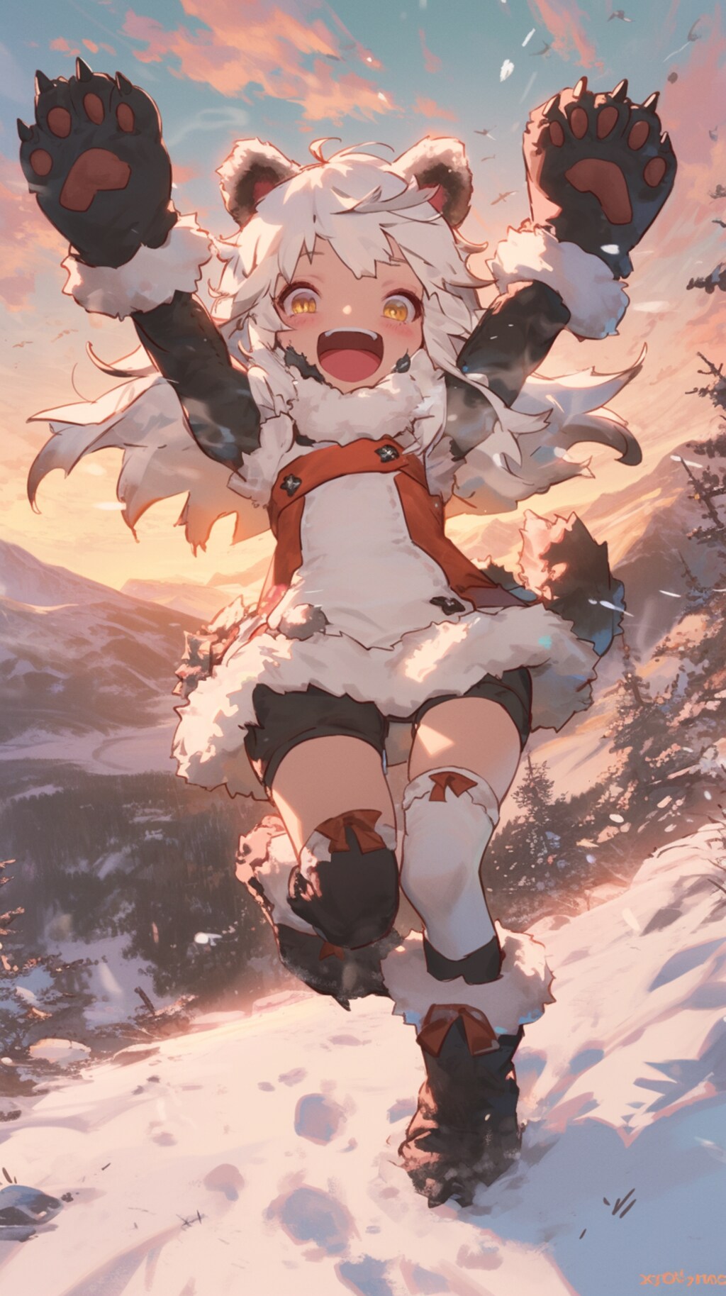 雪原をかける✖︎くま娘🐾