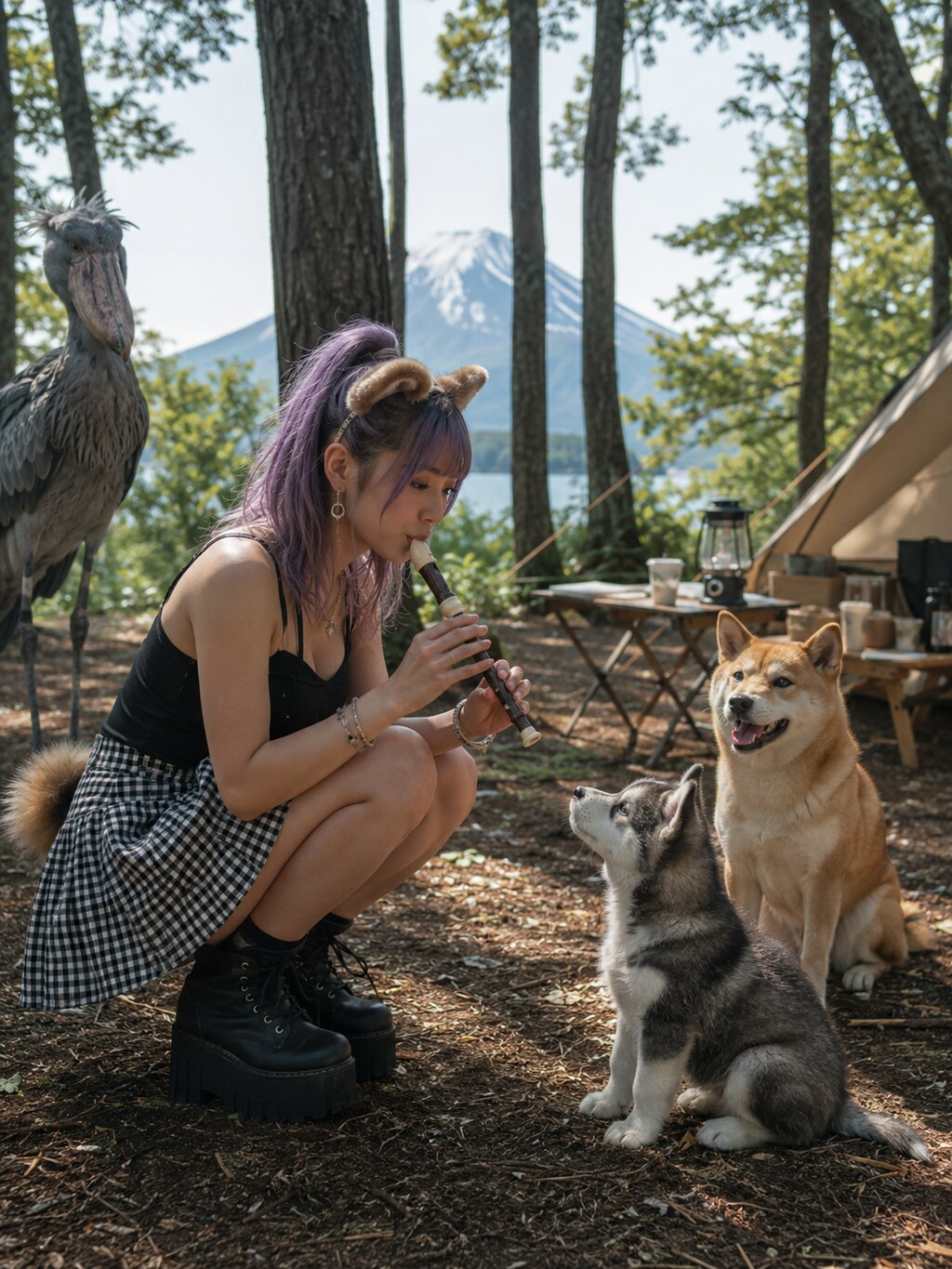 アルトリコーダーを吹く人
